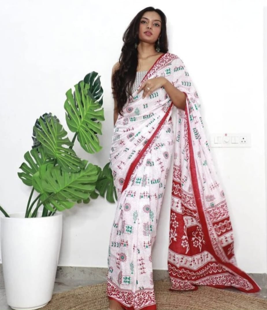 Vk 4179 Linen Digital Print Designer Saree Catalog